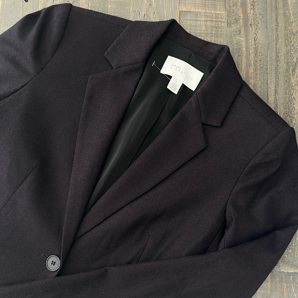 Nordstrom Signature Blazer _ Deep Purple and Black _ Small _ NWT